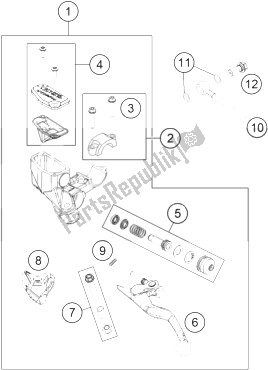 All parts for the Hand Brake Cylinder Rear of the KTM Freeride E SX Europe 0 2014