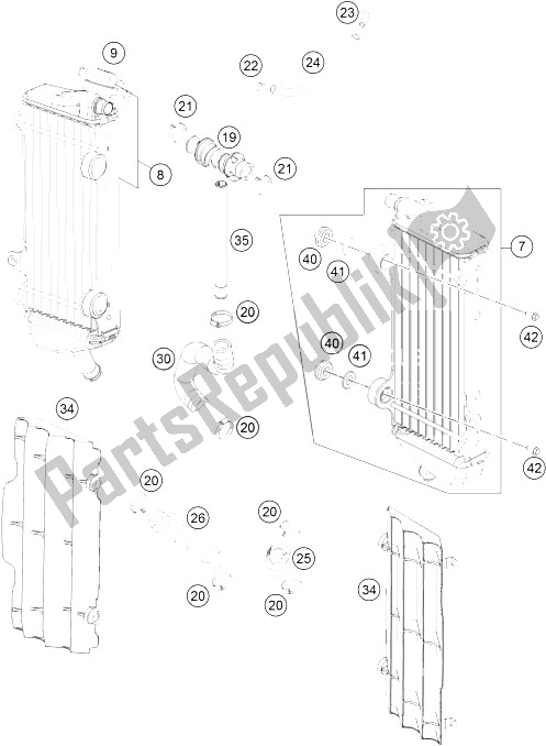 Alle onderdelen voor de Koelsysteem van de KTM 450 XC F USA 2015
