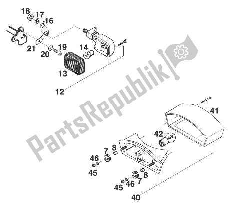 Toutes les pièces pour le Clignotant, Feu Arrière Rxc-e '98 du KTM 400 RXC E USA 1998