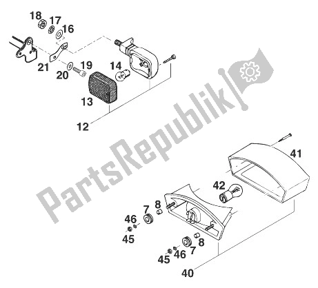 Alle onderdelen voor de Knipperlicht, Achterlicht Rxc-e '98 van de KTM 400 RXC E USA 1998