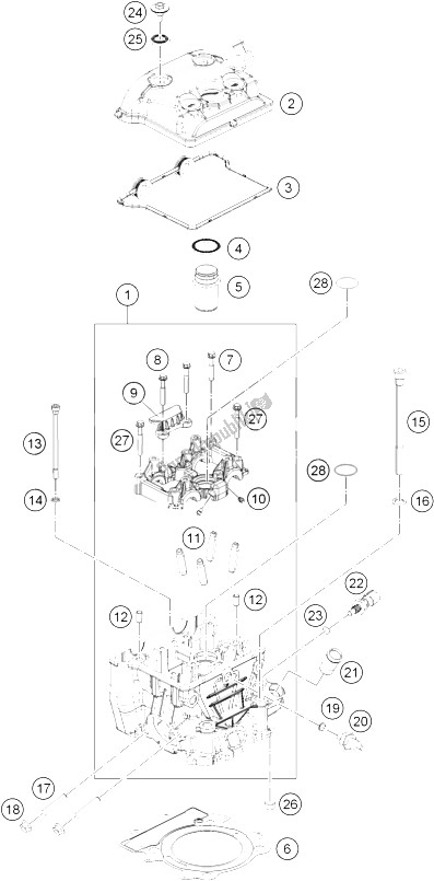 All parts for the Cylinder Head of the KTM 250 Duke BL ABS B D 16 Japan 2016