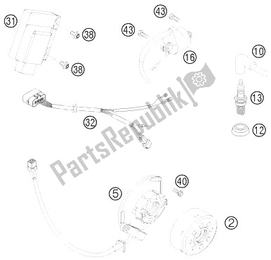 Tutte le parti per il Sistema Di Accensione del KTM 125 SX Europe 2010