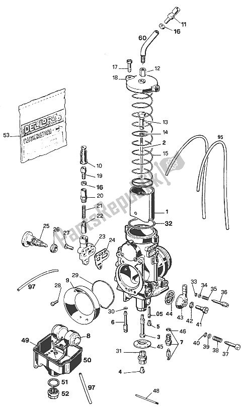 Toutes les pièces pour le Carburateur Dell'orto Phm 38 / 40sd du KTM 400 EXC WP Europe 1994