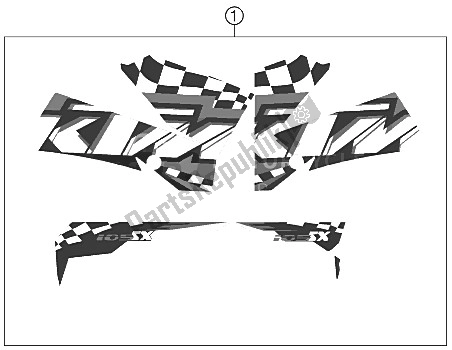 Todas as partes de Decalque do KTM 105 SX USA 2011