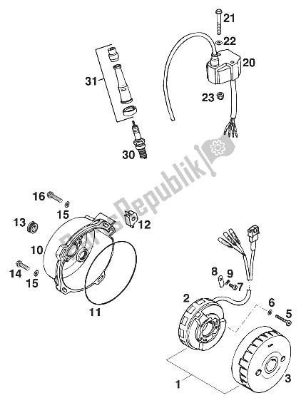 Todas las partes para Sistema De Encendido Lc4 '95 de KTM 400 SUP Comp WP USA 1997