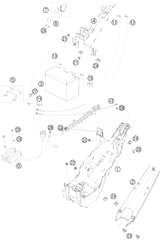 Todas las partes para Batería de KTM 1190 RC8 Black Australia 2010