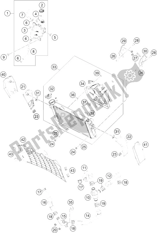 Todas las partes para Sistema De Refrigeración de KTM 250 Duke BL ABS B D 15 Europe 2015