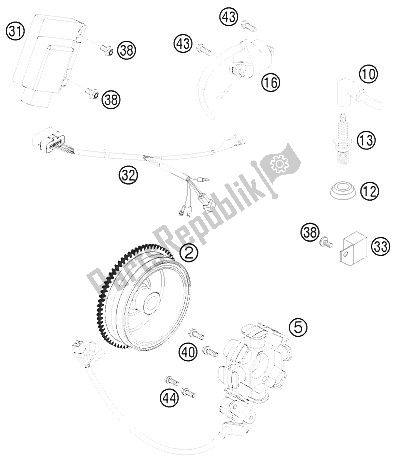 Tutte le parti per il Sistema Di Accensione del KTM 250 XC USA 2008