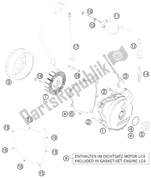 Tutte le parti per il Sistema Di Accensione del KTM 690 SMC Europe 2011