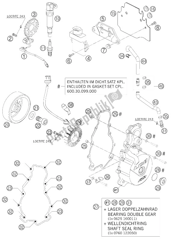 Toutes les pièces pour le Système De Mise à Feu du KTM 950 Supermoto R USA 2008