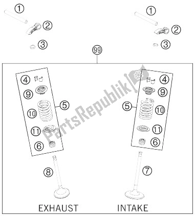 Tutte le parti per il Azionamento Della Valvola del KTM Freeride 350 Europe 2014