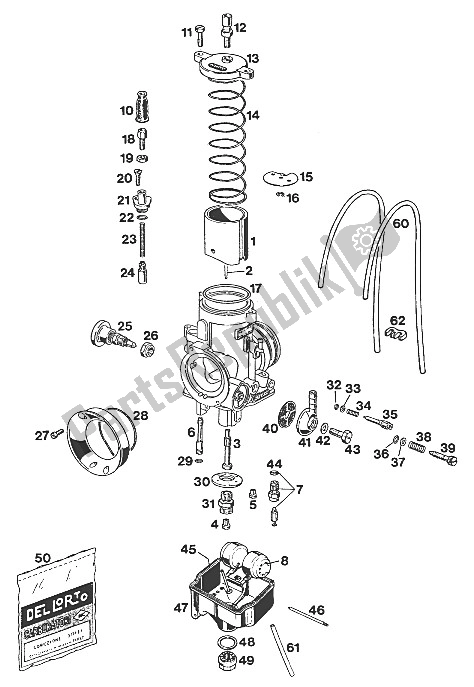 Todas las partes para Carburador Dell'orto Phm 38 Sd de KTM 620 SX WP Europe 1994