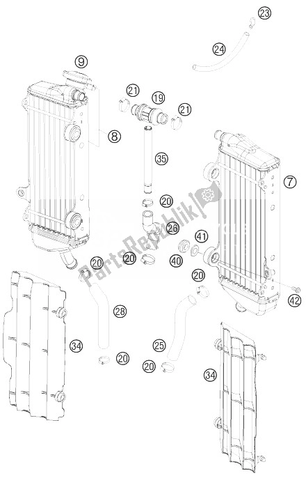 All parts for the Cooling System of the KTM 250 SX F Fact Repl Musq ED 10 Europe 2010