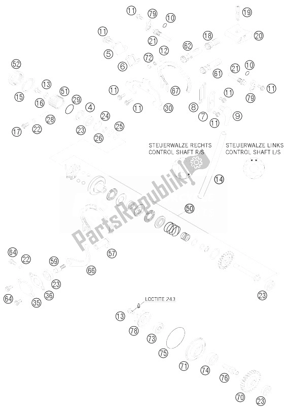 Toutes les pièces pour le Contrôle D'échappement du KTM 200 XC W USA 2010