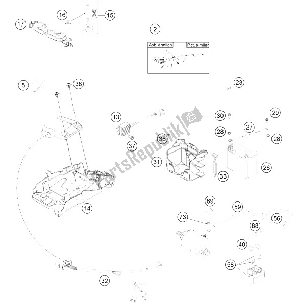 All parts for the Wiring Harness of the KTM 250 XC W USA 2015