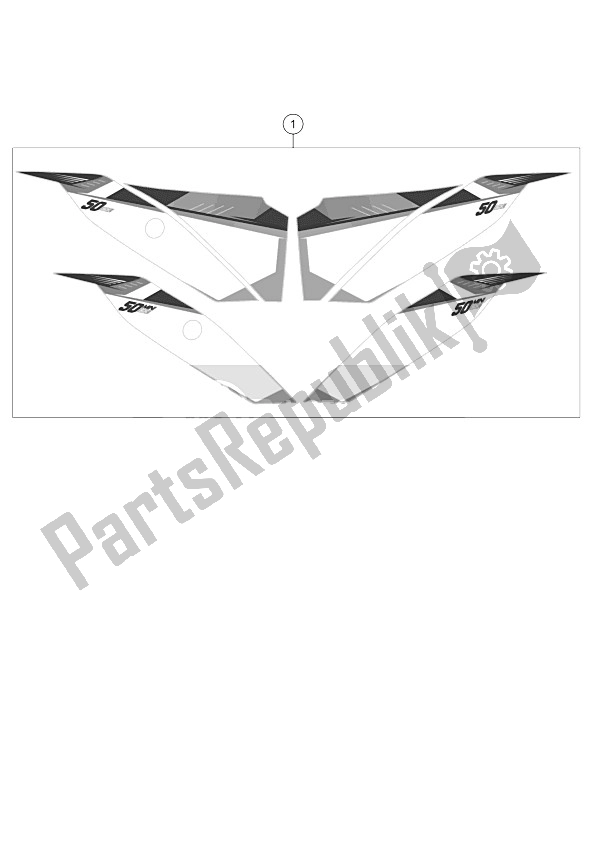 All parts for the Decal of the KTM 50 SXS USA 2015