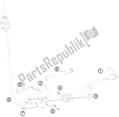 Todas las partes para Soporte Lateral / Central de KTM 125 Duke Europe 8026K4 2011