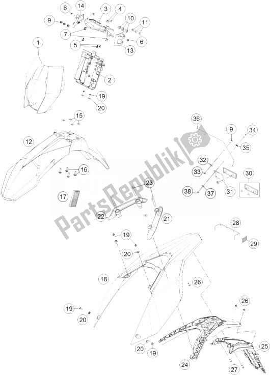 Toutes les pièces pour le Masque, Garde-boue du KTM 690 SMC R ABS Australia 2014