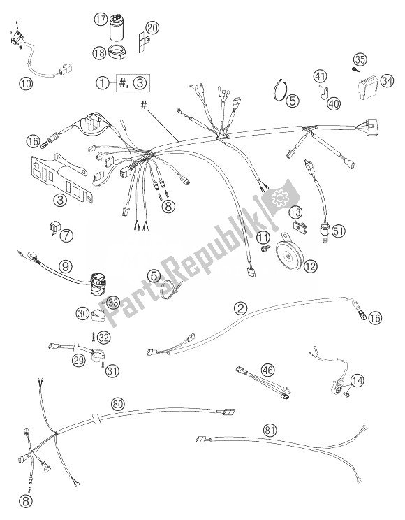 All parts for the Wiring Harness 660 Smc of the KTM 660 SMC Europe 2003