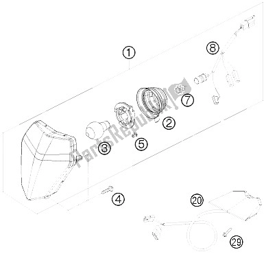 All parts for the Lighting System of the KTM 450 EXC R SIX Days 08 Europe 2008