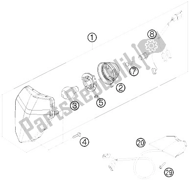 Todas las partes para Sistema De Iluminación de KTM 450 XC W SIX Days USA 2011