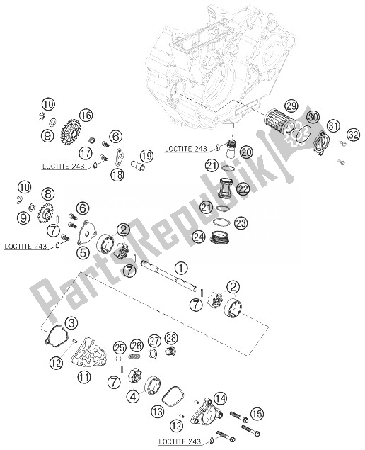 All parts for the Lubricating System of the KTM 450 SXS F Europe 2007