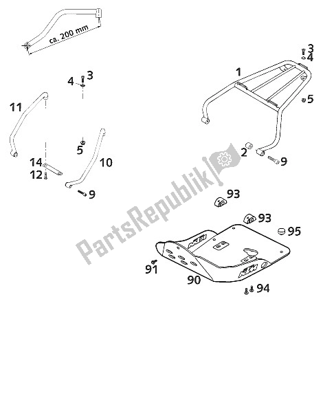 Tutte le parti per il Accessori 400/640 Lc4 del KTM 400 LC4 E Europe 2001