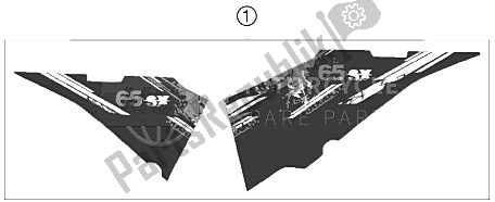 All parts for the Decal of the KTM 65 SX Europe 2009