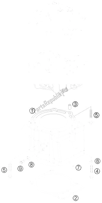 Todas as partes de Cilindro do KTM 450 XC ATV Europe 2008