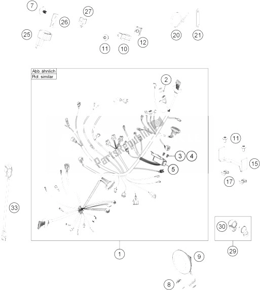 All parts for the Wiring Harness of the KTM 690 Duke Black ABS Australia 2013