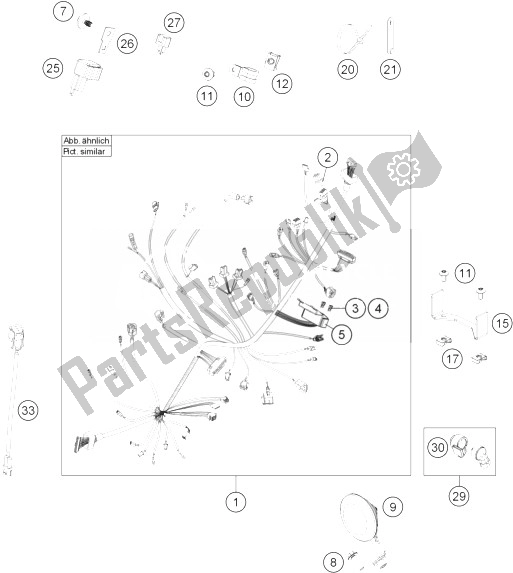 All parts for the Wiring Harness of the KTM 690 Duke White ABS Australia 2014