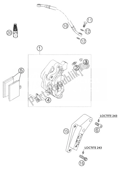 Tutte le parti per il Pinza Freno Anteriore 660 Sms del KTM 660 Supermoto Factory Repl 03 Europe 2003