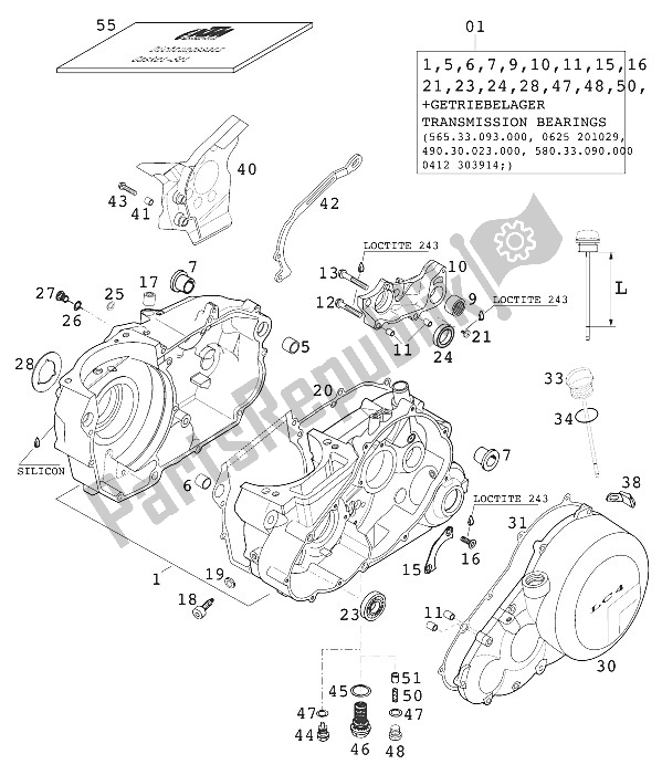 Toutes les pièces pour le Carter Moteur 660 Lc4-e Rallye du KTM 660 Rallye Europe 2000