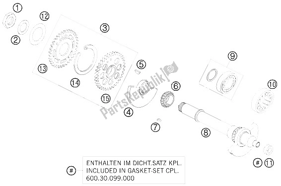 Toutes les pièces pour le Arbre D'équilibrage du KTM 990 Adventure Orange ABS USA 2008