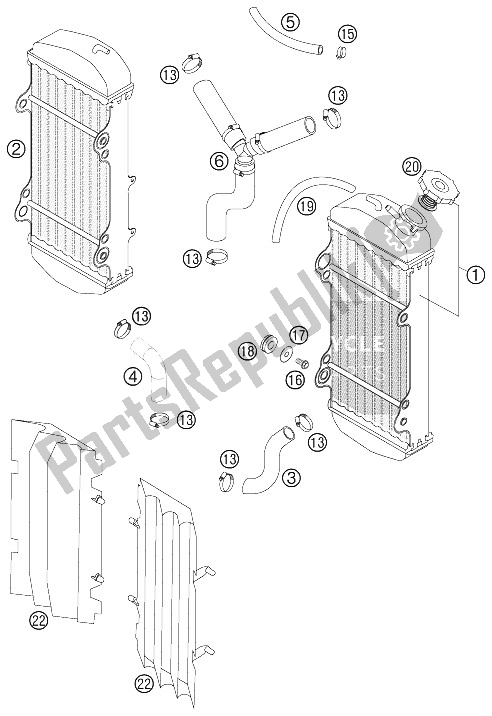 Todas las partes para Sistema De Refrigeración de KTM 540 SXS Europe 2006