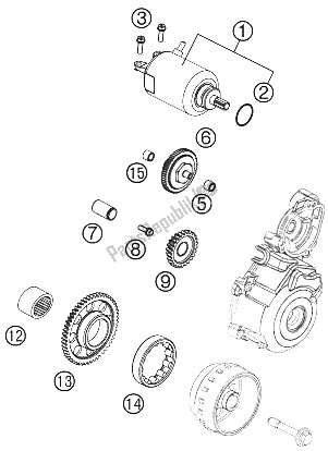 All parts for the Electric Starter of the KTM 250 SX F USA 2012