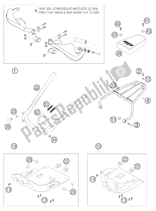 All parts for the Accessories 625 Sxc of the KTM 625 SXC Australia United Kingdom 2005