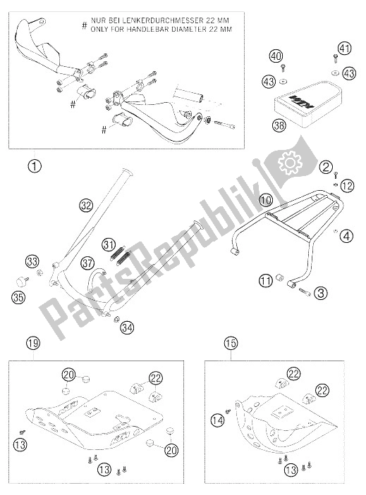 All parts for the Attachment Parts of the KTM 625 SXC Europe 2006