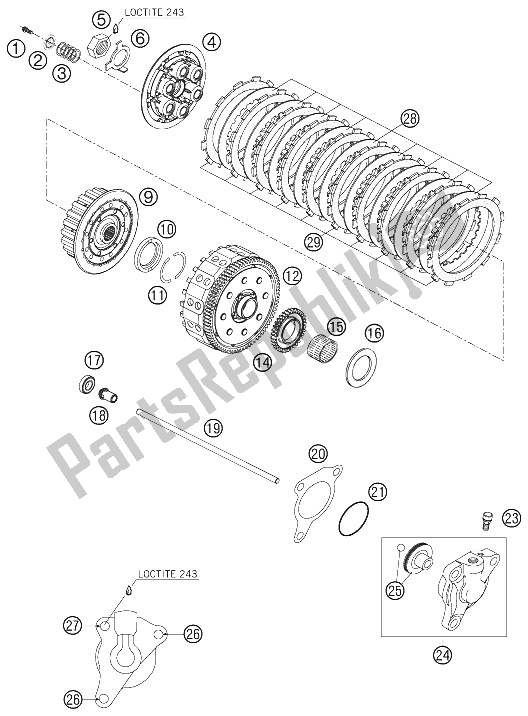 Todas as partes de Embreagem do KTM 690 Rally Factory Replica Europe 2009