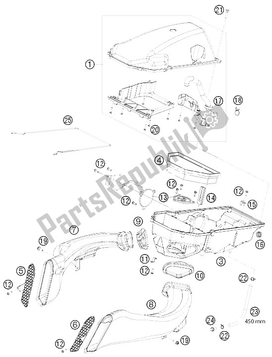 Todas as partes de Filtro De Ar do KTM 1190 RC 8 Black Australia 2009