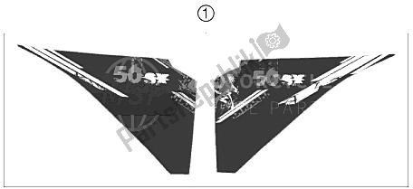 All parts for the Decal of the KTM 50 SX Europe 2009