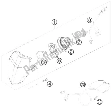 Tutte le parti per il Sistema Di Illuminazione del KTM 450 XC W SIX Days USA 2010