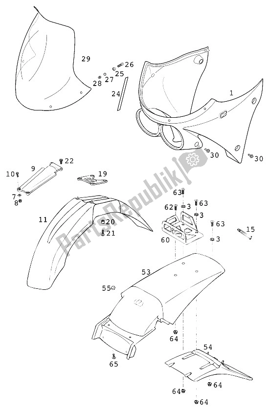 All parts for the Mask - Fender Rallye 660 200 of the KTM 660 Rallye Europe 2000