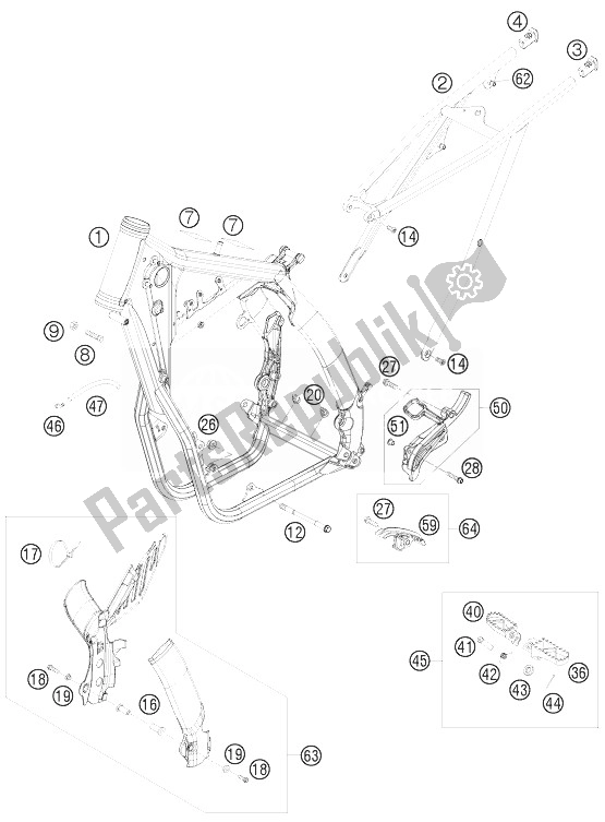 All parts for the Frame of the KTM 450 XC W Champion Edit USA 2010