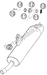 Alle onderdelen voor de Uitlaatdemper van de KTM 125 SXS Europe 2006