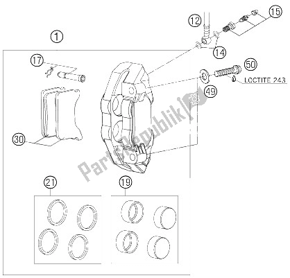 All parts for the Brake Caliper Front of the KTM 450 SMR Europe 2006