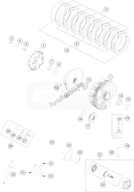 Todas las partes para Embrague de KTM Freeride 350 Australia 2014