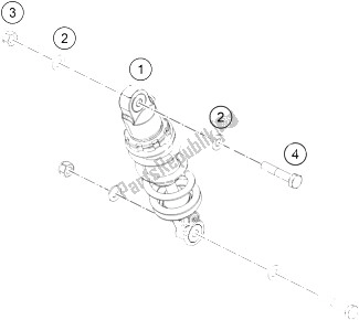 All parts for the Monoshock of the KTM 50 SX Mini Europe 2012
