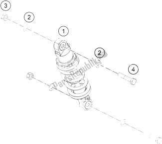 Todas las partes para Monoshock de KTM 50 SXS USA 2012