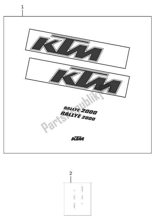 Todas as partes de Decalque 660 Rallye 2000 do KTM 660 Rallye Europe 2000